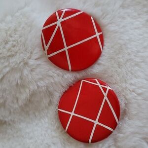 VINTAGE RETRO ROUND RED CIRCLE POST EARRINGS BUNDLE AND SAVE